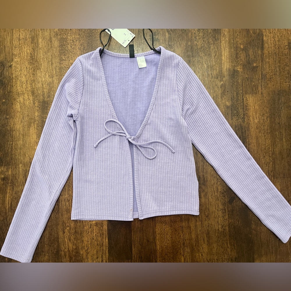 H&M Ribbed Tie Detail Cardigan